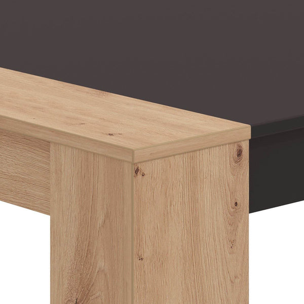 Esszimmertisch 154x90 cm Holz Massiv Eiche Schwarz