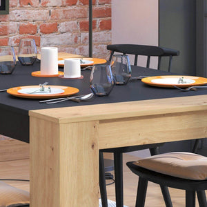 Esszimmertisch 154x90 cm Holz Massiv Eiche Schwarz