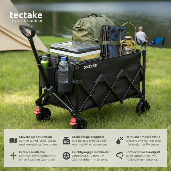 Bollerwagen RollRider faltbar mit Teleskopgriff 150 L schwarz