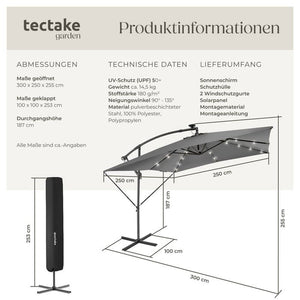 Sonnenschirm Sunna hellgrau