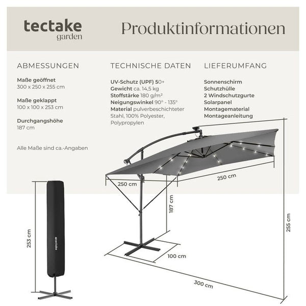 Sonnenschirm Sunna hellgrau