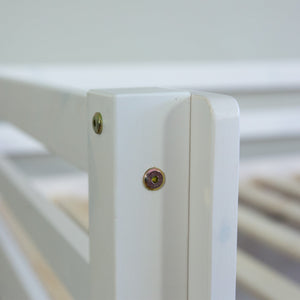 Hochbett Kinder 90x200 cm Weiss mit Vorhang in Rosa | Tunnel | mit Lattenrost