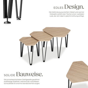 Beistelltisch-Set Torquay Industrial Holz hell, Eiche Sonoma