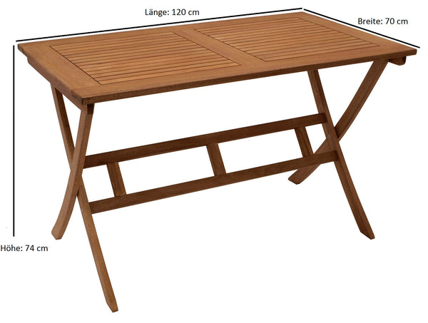 Klapptisch BONITA 120x70cm, Eukalyptus geölt, FSC®-zertifiziert