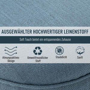Relaxsessel mit Rückenkissen Sessel Fernsehsessel Erhöhte Füsse Leinen Blau
