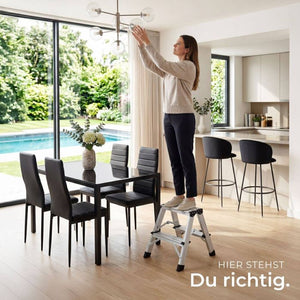 Doppelseitige Aluminium Trittleiter 2 x 2-stufig