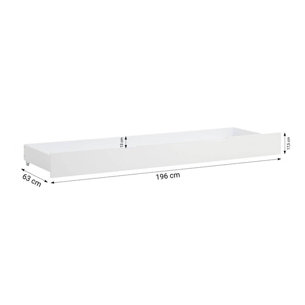 Schublade Bett Bettkasten Auszug Aufbewahrung mit Rollen Holz Weiss Schubkasten