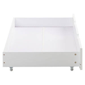 Schublade Bett Bettkasten Auszug Aufbewahrung mit Rollen Holz Weiss Schubkasten