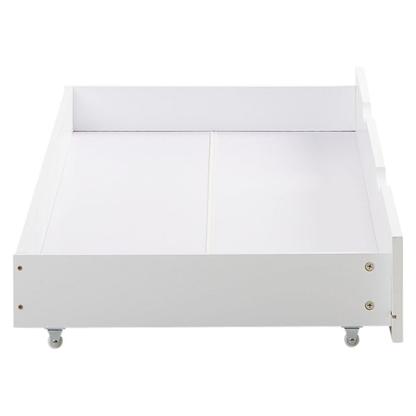 Schublade Bett Bettkasten Auszug Aufbewahrung mit Rollen Holz Weiss Schubkasten