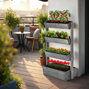 Vertikalbeet Flora grau 85 x 45 x 140 cm