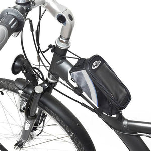 Fahrradtasche mit Rahmen-Befestigung für Smartphones schwarz/grau/blau 20 x 9,5 x 10 cm