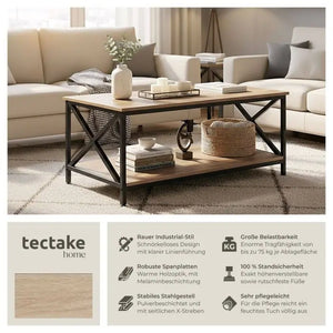 Couchtisch Pittsburgh Industrial Holz hell, Eiche Sonoma