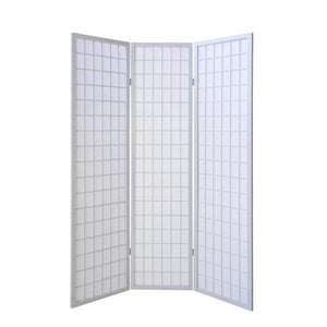 3 fach Holz Paravent Raumteiler Shoji weiss