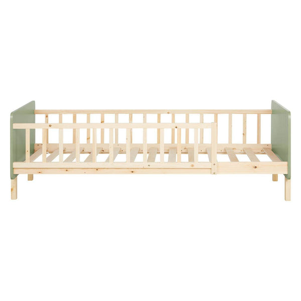 Kinderbett 90x200 cm mit Lattenrost Rausfallschutz Grün