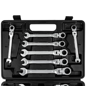 Ratschenschlüssel Set flexible Gelenkköpfe 12-tlg.