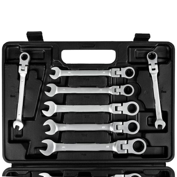 Ratschenschlüssel Set flexible Gelenkköpfe 12-tlg.