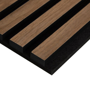 Akustikpaneele Wandpaneele 60 x 60 cm Braun Walnuss | Holz | 3D Leisten