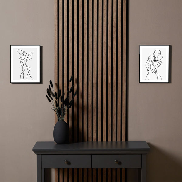 Akustikpaneele Wandpaneele 60 x 60 cm Braun Walnuss | Holz | 3D Leisten