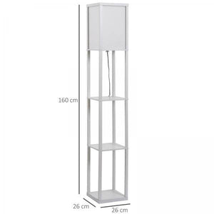 Stehleuchte Beleuchtung mit 3 Regalen E27 bis 40W E1-MDF Weiss
