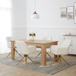 Esstisch mit 4 Stühlen Essgruppe Set 160x90 cm Eiche Beige