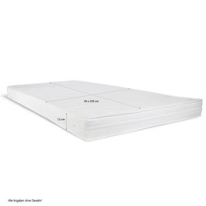 Polsterbett 90x200 cm Grau | Futonbett | mit Lattenrost | mit Matratze | Stoffbett