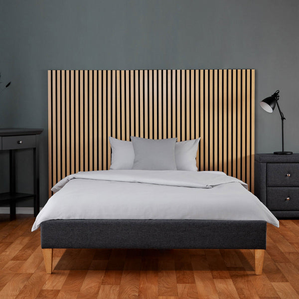 Polsterbett 90x200 cm Grau | Futonbett | mit Lattenrost | mit Matratze | Stoffbett