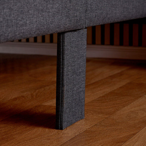 Polsterbett 90x200 cm Grau | Futonbett | mit Lattenrost | mit Matratze | Stoffbett