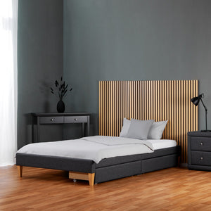 Polsterbett 140x200 cm Grau | Futonbett | mit Lattenrost | mit Matratze | mit 2 Bettkästen