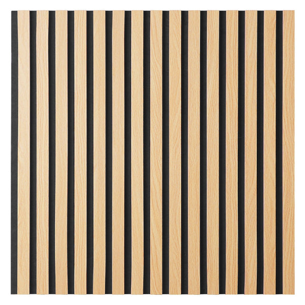 2er-Set Akustikpaneele Wandpaneele 60 x 60 cm Natur Eiche Holz 3D Leisten