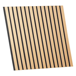 2er-Set Akustikpaneele Wandpaneele 60 x 60 cm Natur Eiche Holz 3D Leisten