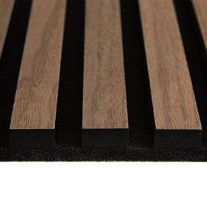 2er-Set |Akustikpaneele Wandpaneele 60 x 60 cm Braun Walnuss | Holz | 3D Leisten