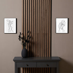 2er-Set |Akustikpaneele Wandpaneele 60 x 60 cm Braun Walnuss | Holz | 3D Leisten