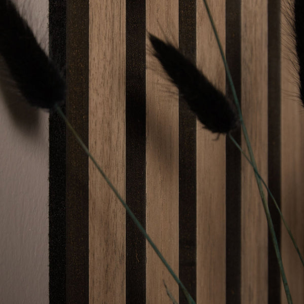 2er-Set |Akustikpaneele Wandpaneele 60 x 60 cm Braun Walnuss | Holz | 3D Leisten