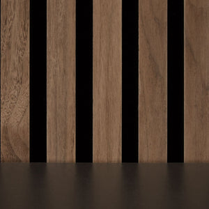 2er-Set |Akustikpaneele Wandpaneele 60 x 60 cm Braun Walnuss | Holz | 3D Leisten