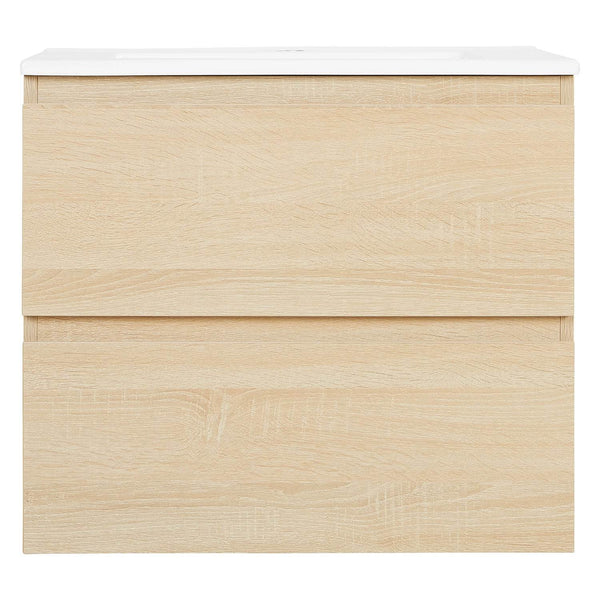 Badmöbel Set 3 tlg. Waschtisch 60 cm Holz Eiche
