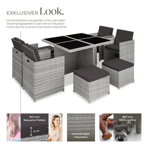 Aluminium Rattan Sitzgruppe Manhattan