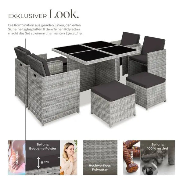Aluminium Rattan Sitzgruppe Manhattan