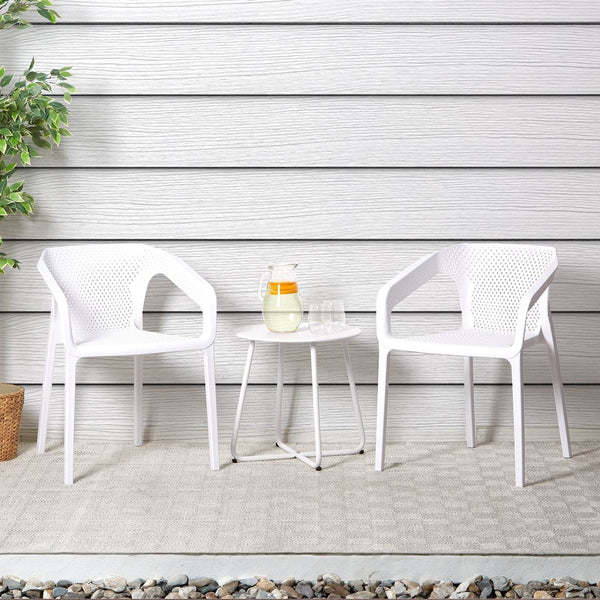 Balkonmöbel Sitzgruppe Garten Set Loungemöbel weiss