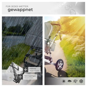 Kombi-Kinderwagen Mats klappbar mit 5-Punkt-Gurt grau