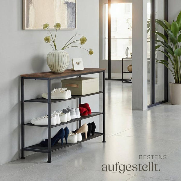 Schuhregal Portsmouth Industrial Holz dunkel, rustikal