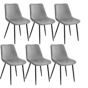 6er Set Stuhl Monroe Samtoptik grau