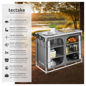Camping kitchen 97x47.5x78cm gray