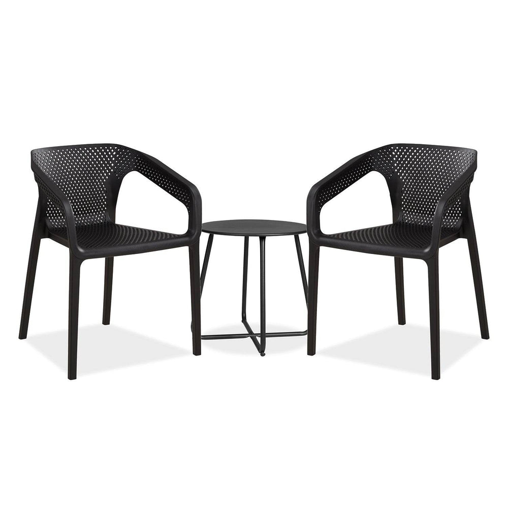 Balkonmöbel Set Sitzgruppe Garten Loungemöbel Schwarz