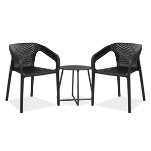 Balkonmöbel Set Sitzgruppe Garten Loungemöbel Schwarz