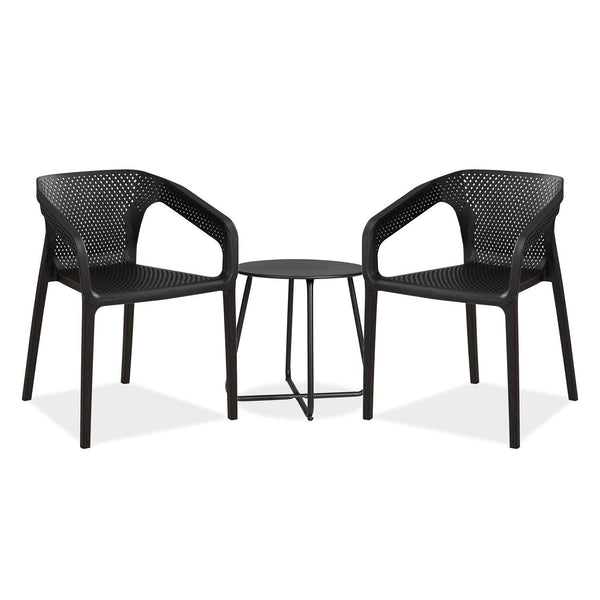 Balkonmöbel Set Sitzgruppe Garten Loungemöbel Schwarz