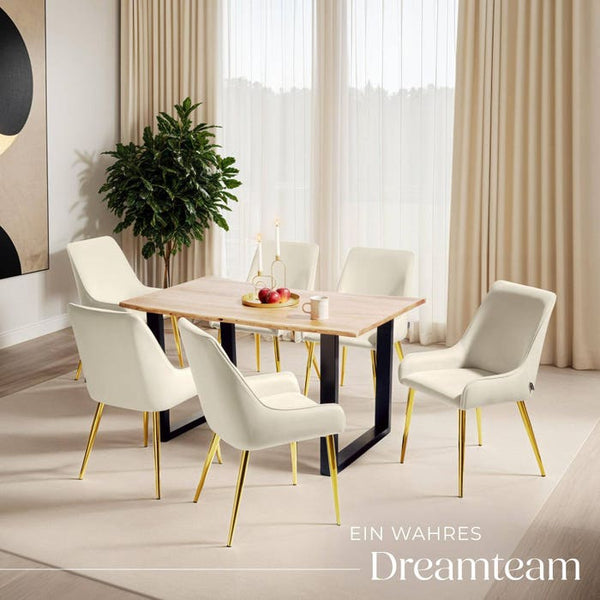 Polsterstuhl Avane, Samtoptik, Belastbarkeit 120 kg beige 4er Set