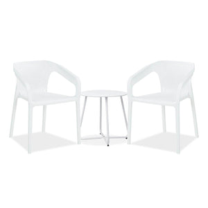 Balkonmöbel Sitzgruppe Garten Set Loungemöbel weiss