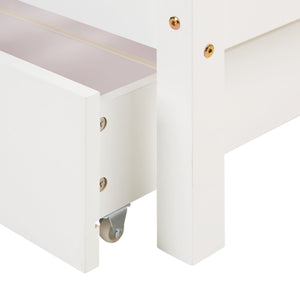 Kinderbett mit 2 Matratzen Etagenbett 90x200 und 140x200 mit Bettkasten Weiss