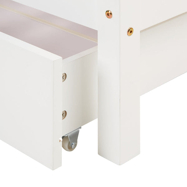 Kinderbett mit 2 Matratzen Etagenbett 90x200 und 140x200 mit Bettkasten Weiss