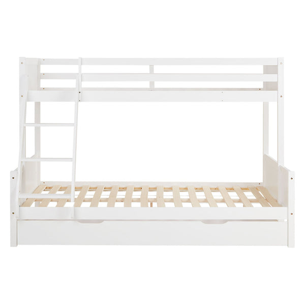 Kinderbett mit 2 Matratzen Etagenbett 90x200 und 140x200 mit Bettkasten Weiss